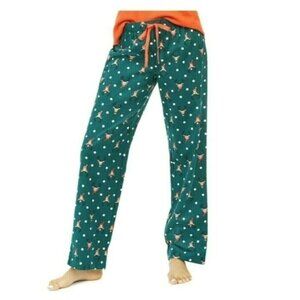 JENNI Intimates Womens Pajama Pants Green Raindeer Dot Flannel Size XXL NEW